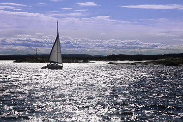 Image showing Seglebåt at sea