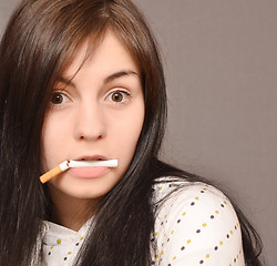 Image showing woman with cigarette