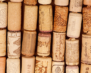 Image showing Rows of Old Wine Corks