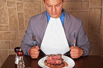 Image showing eat a beef steak