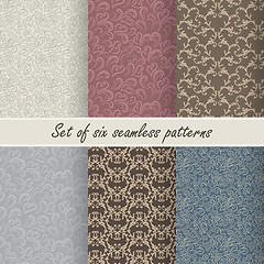 Image showing Set of six vector seamless patterns