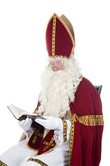 Image showing Sinterklaas and his book
