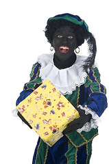 Image showing Zwarte Piet with presents