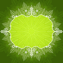 Image showing Green floral frame