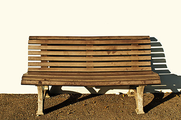 Image showing park bench with sun