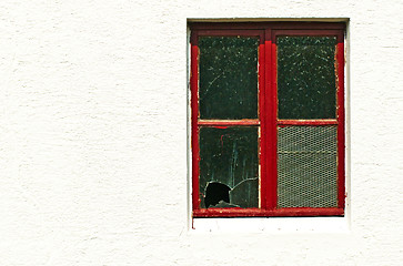 Image showing old window with broken glass