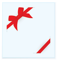 Image showing Ribbon bow blue card raster