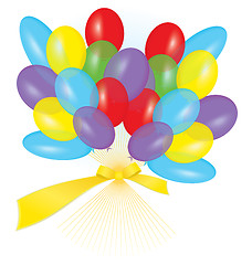 Image showing Ribbon balloon bouquet raster