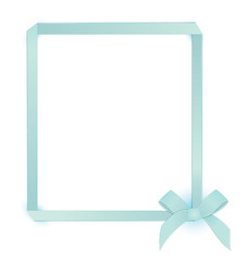 Image showing Ribbon blue bow frame raster
