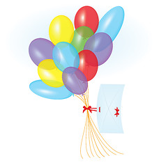 Image showing Ribbon letter and balloons Raster
