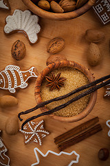 Image showing Ingredients for baking Christmas cookies