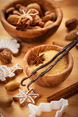 Image showing Ingredients for baking Christmas cookies