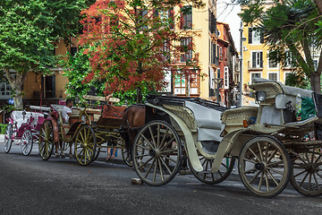 Image showing Row of Carriages