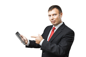 Image showing Business Man with Tablet PC