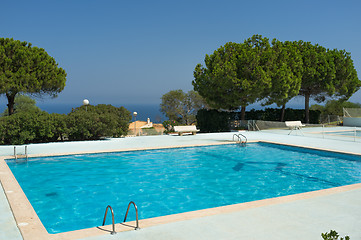 Image showing Scenic ocean view pool