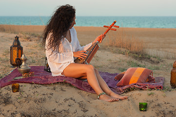 Image showing Woman on a dune