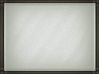 Image showing Gray mock croc or alligator skin background with stitched frame