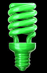 Image showing efficiency and eco friendly technology: green light bulb