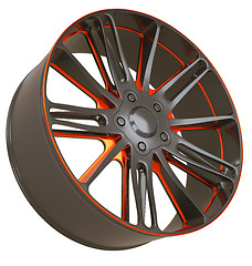 Image showing Front side view of Alloy wheel isolated