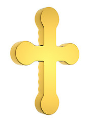 Image showing Jewelery and religion: golden cross isolated 