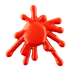 Image showing Splashes of red liquid paint and ink isolated