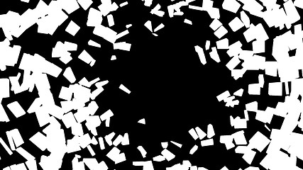 Image showing Abstract broken glass pattern: White pieces over black