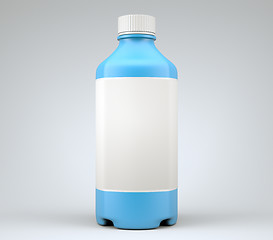Image showing Blue bottle for chemicals or drugs, fluids