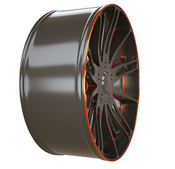 Image showing Side view of Alloy wheel or disc of sportcar isolated