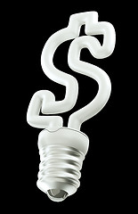 Image showing Revenue: Dollar ccurrency symbol light bulb isolated