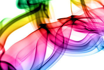 Image showing Abstract gradient fume patterns on white
