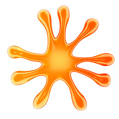 Image showing Orange microbe or fluid splash isolated