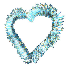 Image showing jealousy and sharp love: crystal heart shape isolated 