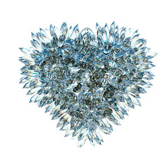 Image showing sharp love and jealousy: crystal heart shape isolated