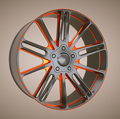 Image showing Alloy wheel or disc of sportcar