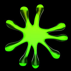 Image showing Green fluid splash also like a microbe