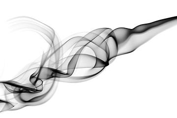 Image showing Abstract black puff of smoke on white