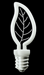 Image showing Energy efficiency: leaf light bulb isolated