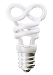 Image showing infinity or eternity symbol light bulb over white