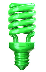 Image showing green light bulb: efficiency and eco friendly technology