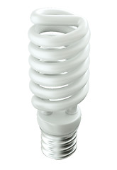 Image showing Energy efficient technology: light bulb onr white