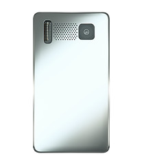 Image showing Rear view of smart phone isolated