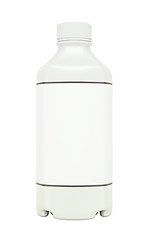 Image showing White plastic bottle for fluid or drugs isolated 