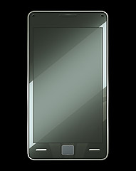 Image showing Front view of smart phone with touch screen 