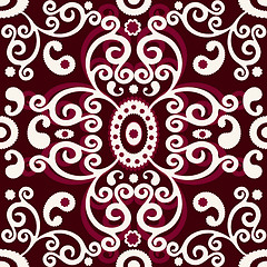 Image showing Brown-white vintage seamless pattern