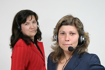 Image showing Young woman callcenter