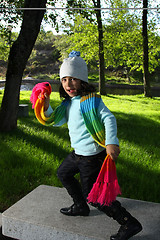 Image showing Cute girl in autumn park