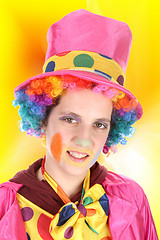 Image showing Funny clown, child, girl