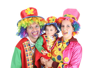 Image showing happy clown family