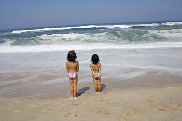 Image showing beautiful girl in bikini in the beach, summer photo