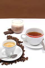 Image showing coffe,tea and choco cream